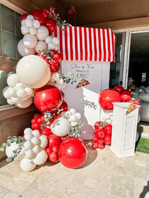 Striped Awning Pizzeria Backdrop
