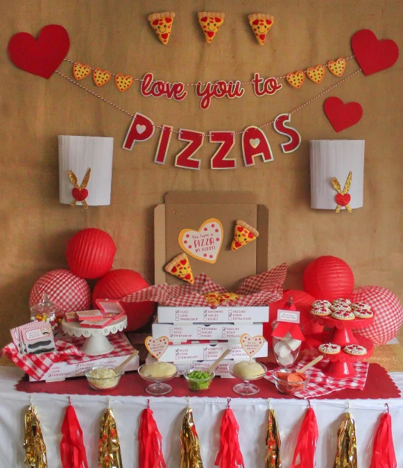 Heartfelt Pizza Party Table