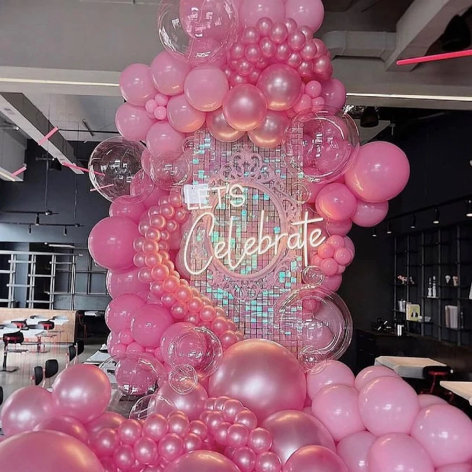 Shimmering Neon Ballon Display