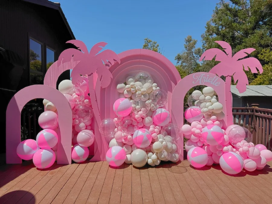Pink Tropical Arches and Beach Balls