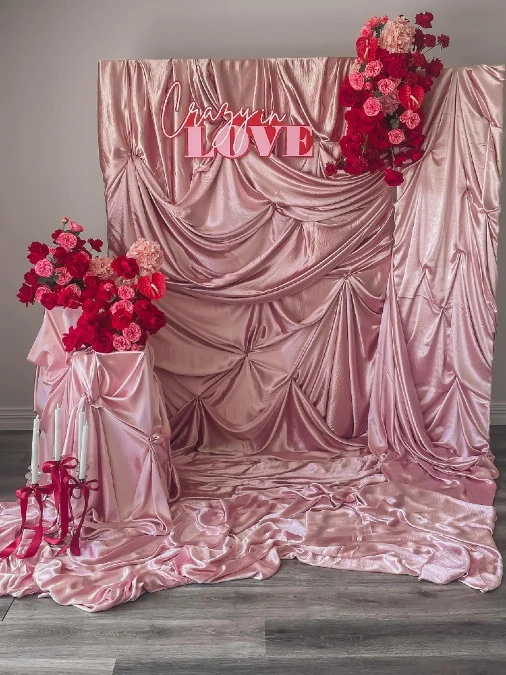 Drape Satin Valentine Backdrop