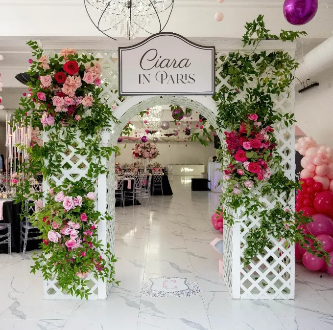 Floral Lattice Garden Entrance