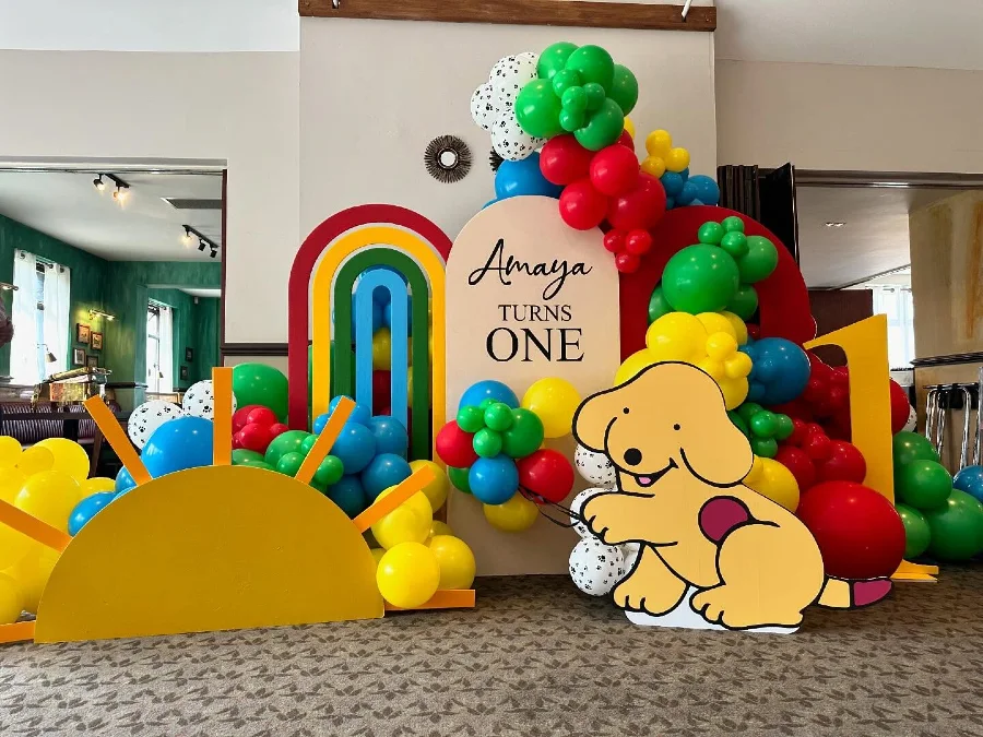 Rainbow Puppy First Birthday