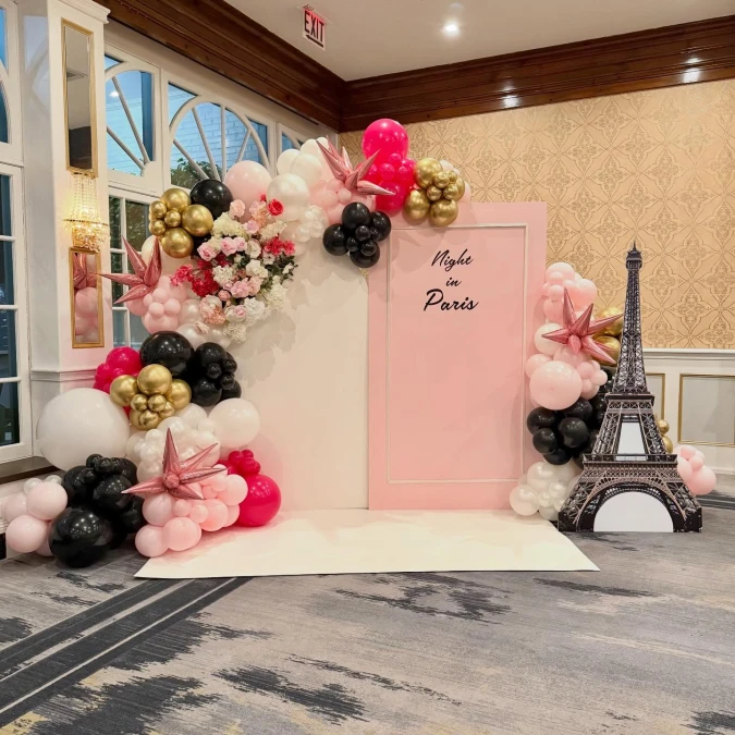 Pink Night in Paris Backdrop