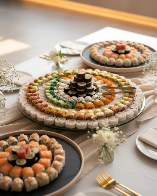 Concentric Circle Sushi Mandalas