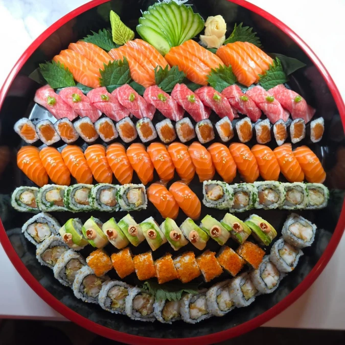 Vibrant Sushi Mosaic Platter