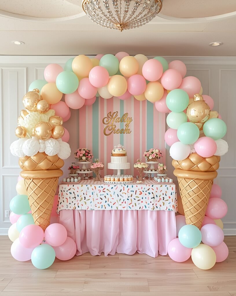 Pastel Balloon Arch Display