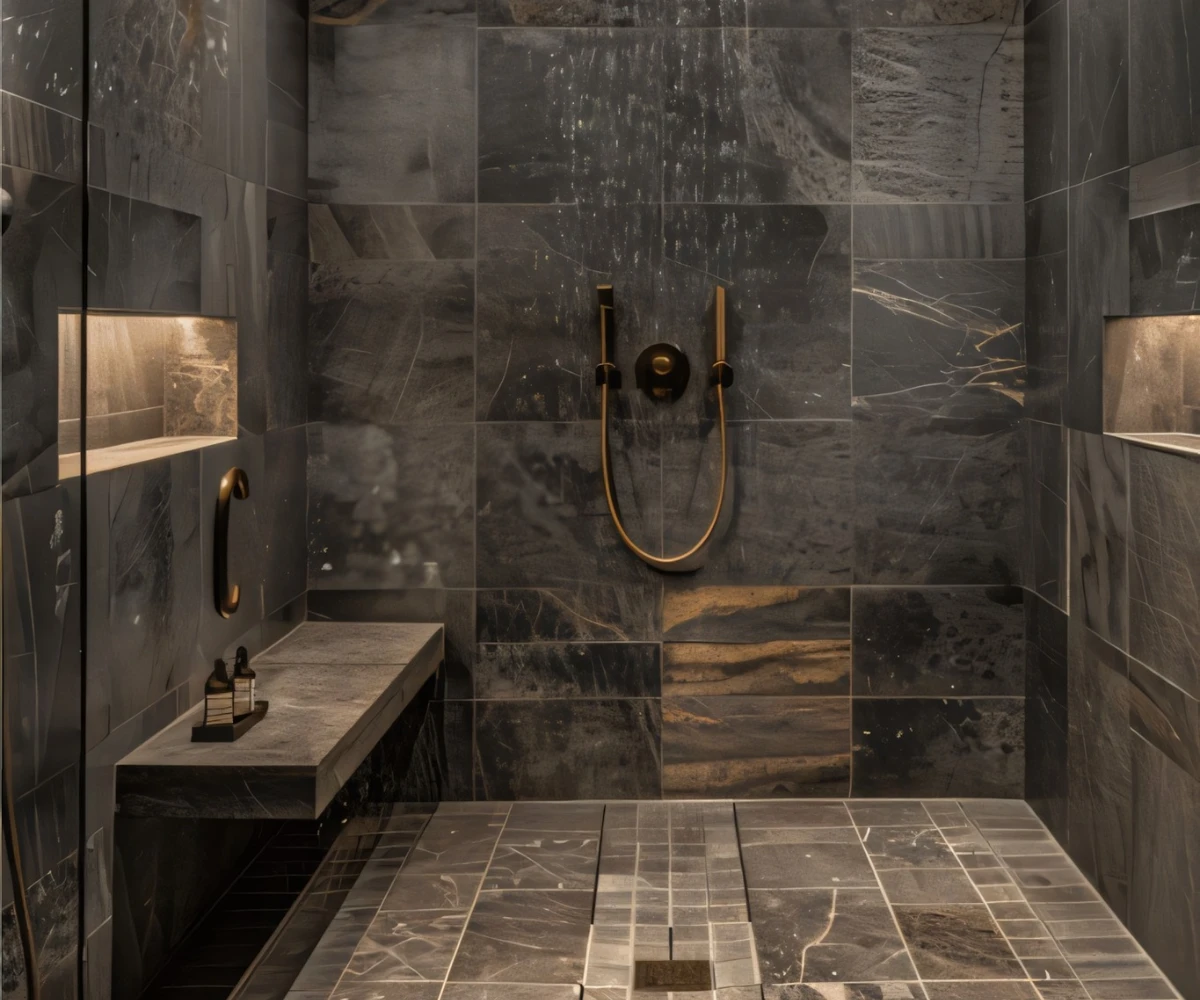 Dark Stone Shower Room