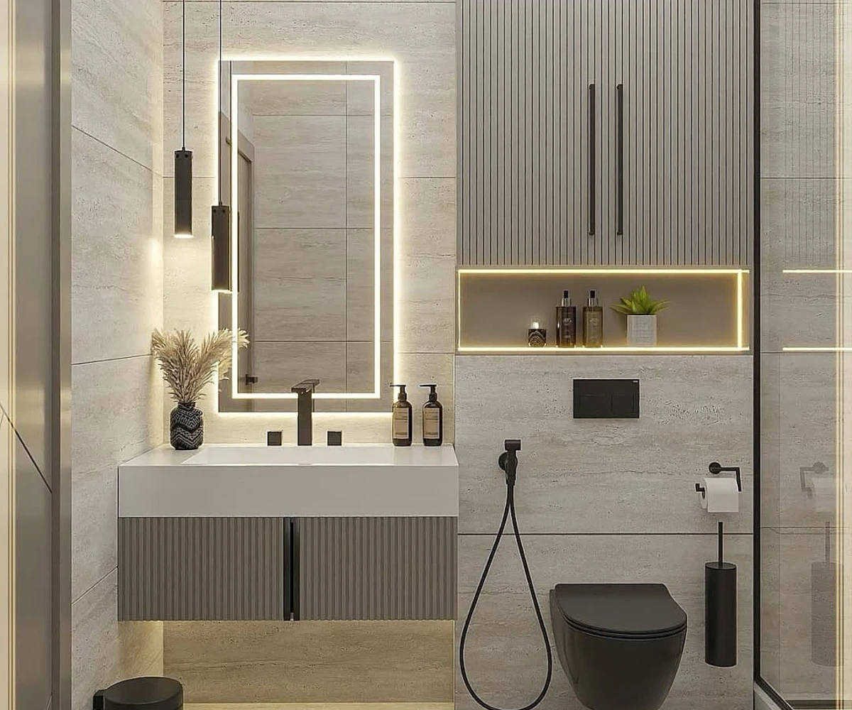 Backlit Rectangular Mirror