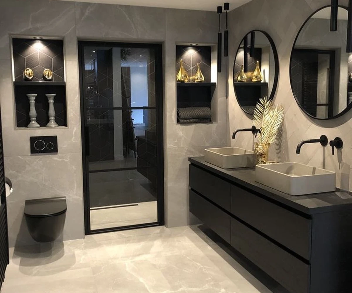 Contrasting Dark Vanity