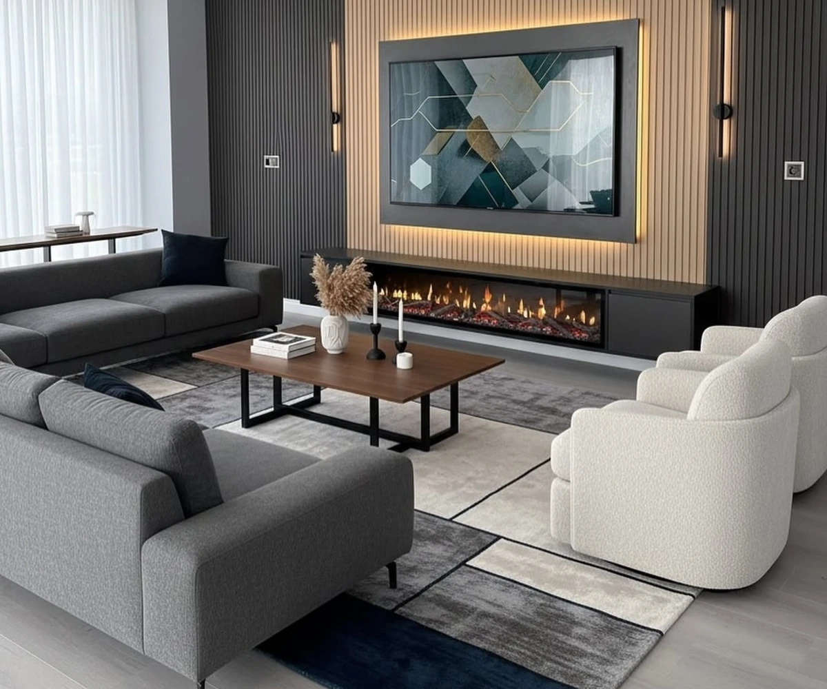 Modern Electric Fireplace Console