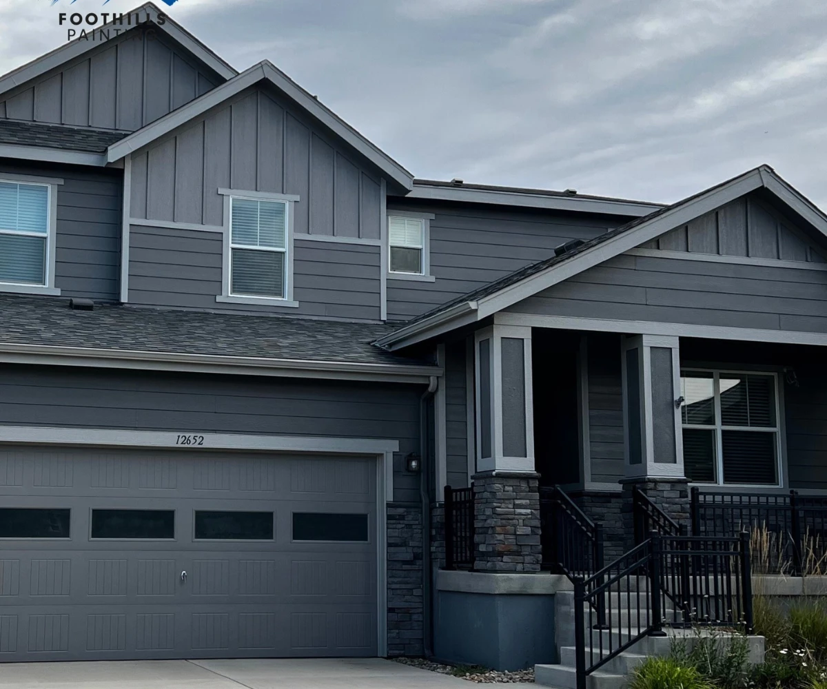Cool Grey Craftsman with Mixed Siding
