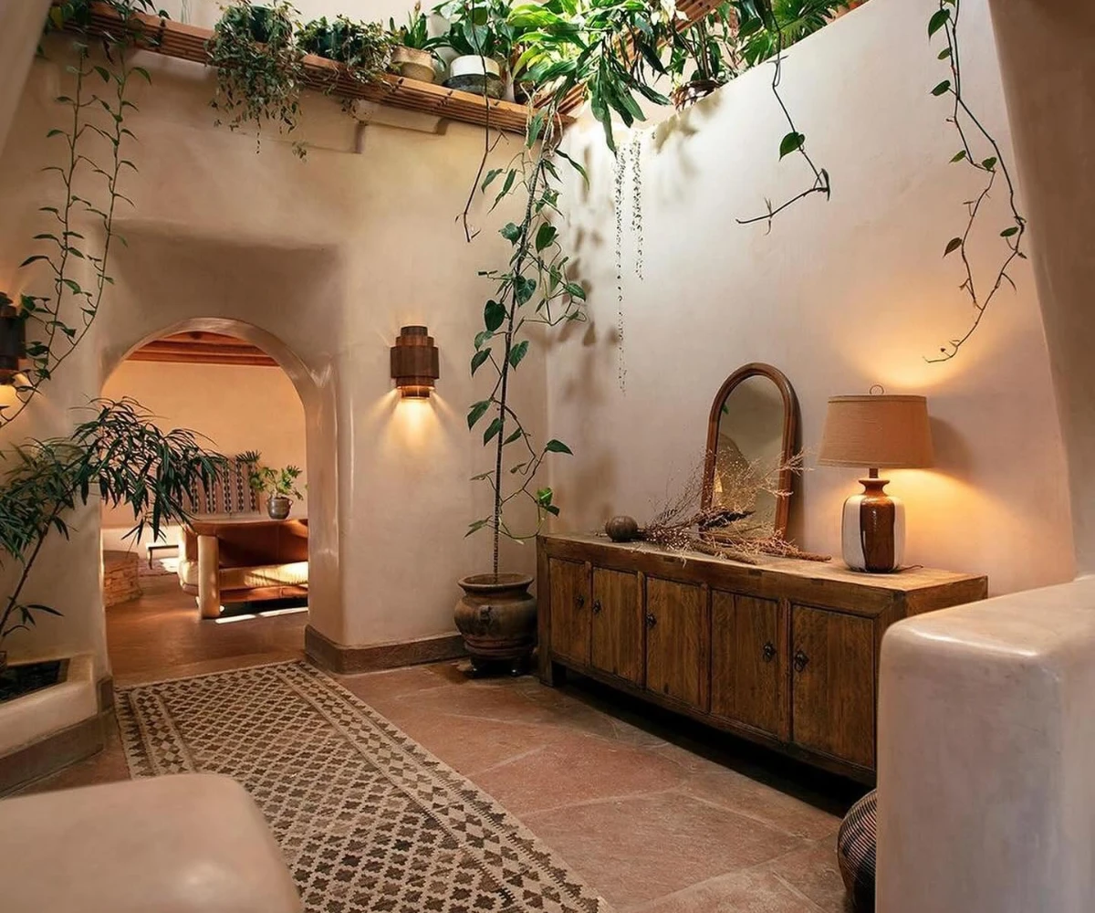 Smooth Plaster Walls And Wooden Furniture