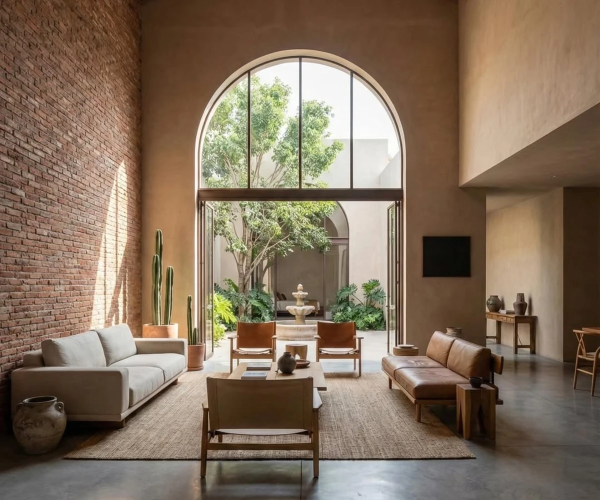  Exposed Brick Wall And Courtyard View