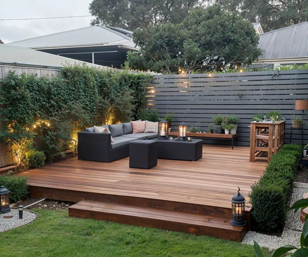  Slatted Privacy Screen Deck