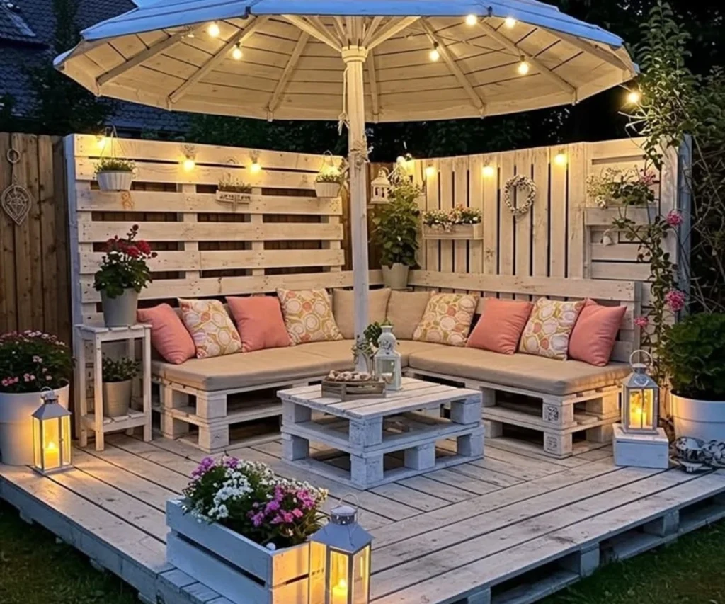White Painted Pallet Deck
