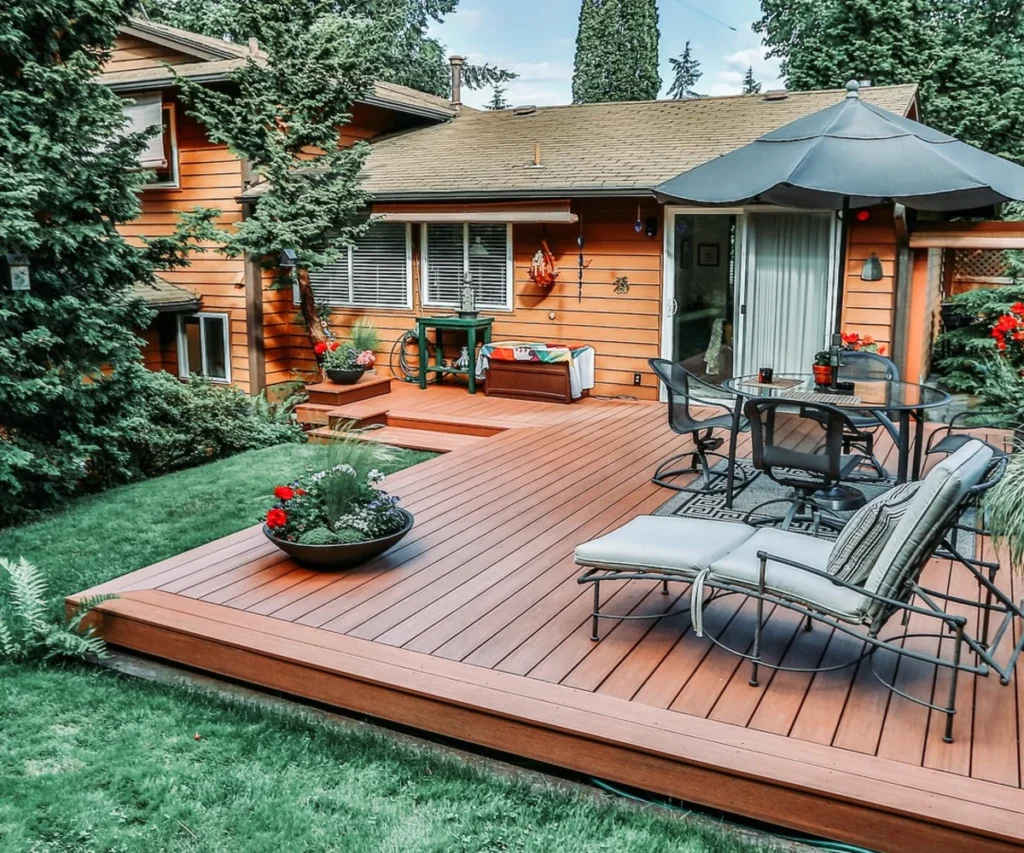  Warm Tone Backyard Deck