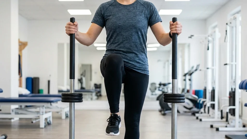 Resistance Pole Marching (For Deep Pelvic Stabilization)