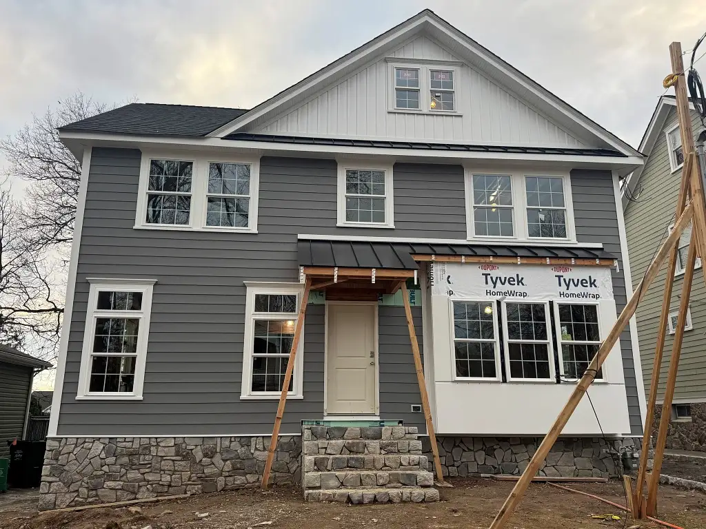 Two-Tone Siding with Stone Base