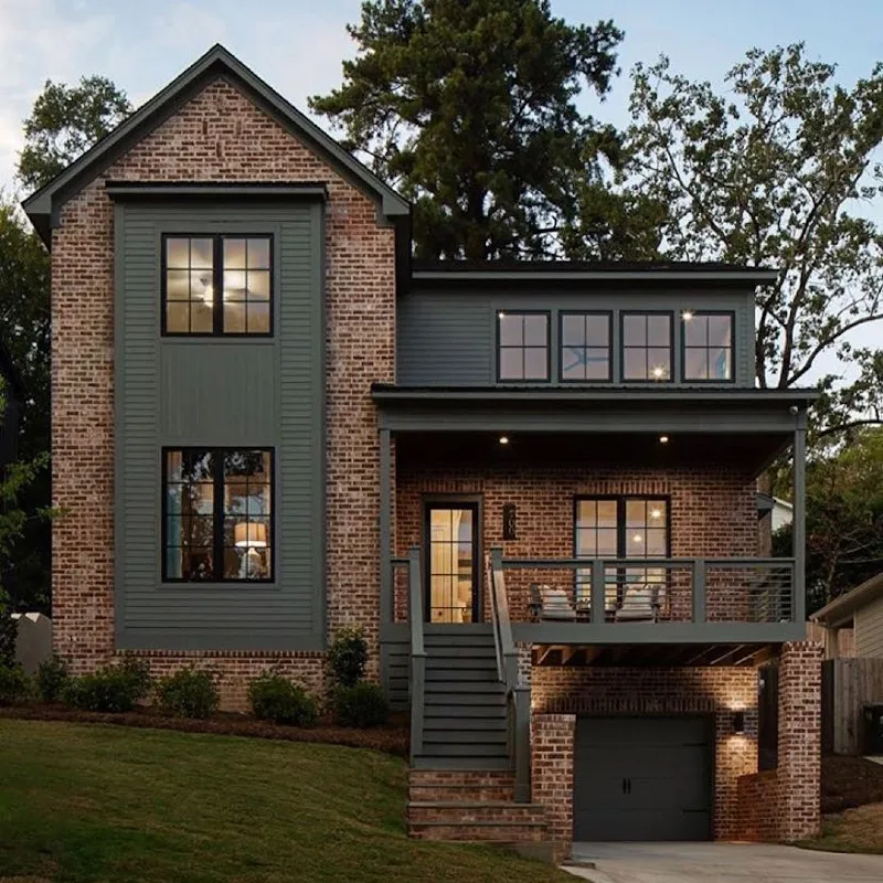 Earthy Brick and Sage Grey Trim