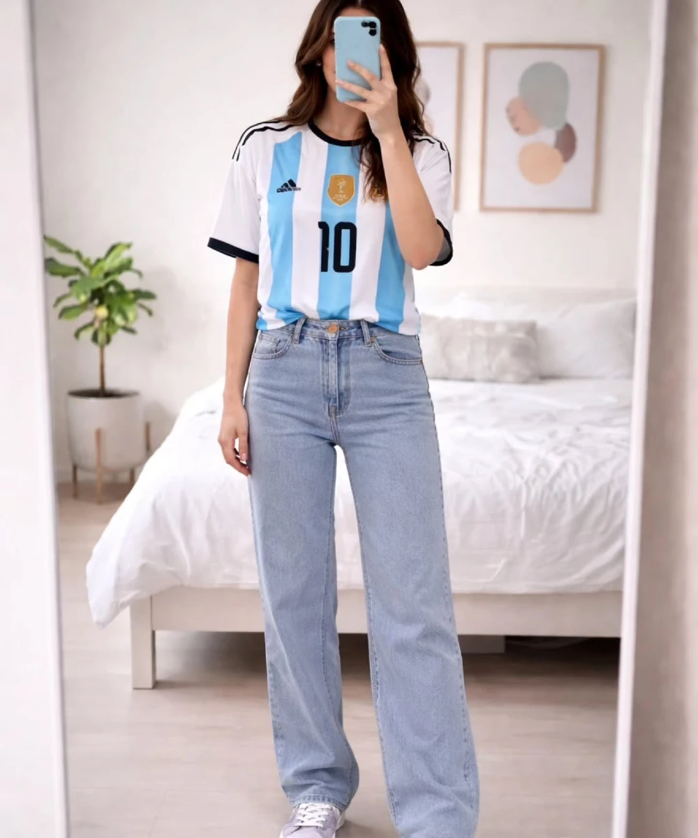 Classic Jersey with Light Wash Jeans