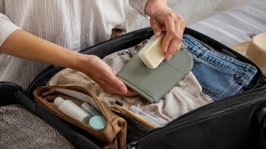 Put Bar Soap in a Flat Flexible Case