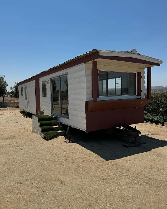 Rustic Mobile Home in an Open Landscape