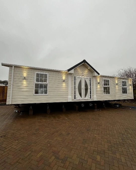 Cream Mobile Home with Classic Details