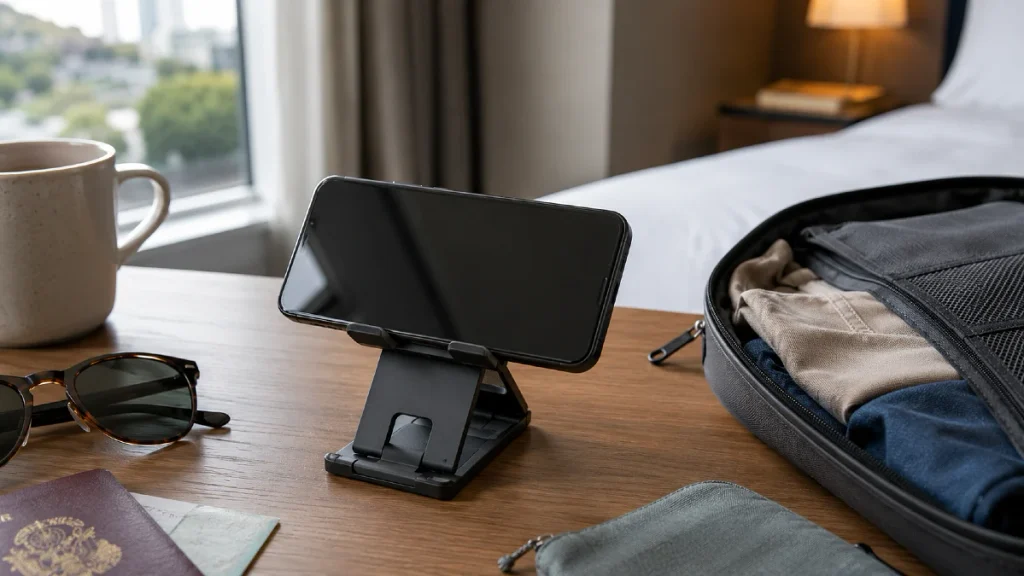 Bring a Folding Phone Stand Instead of Another Screen
