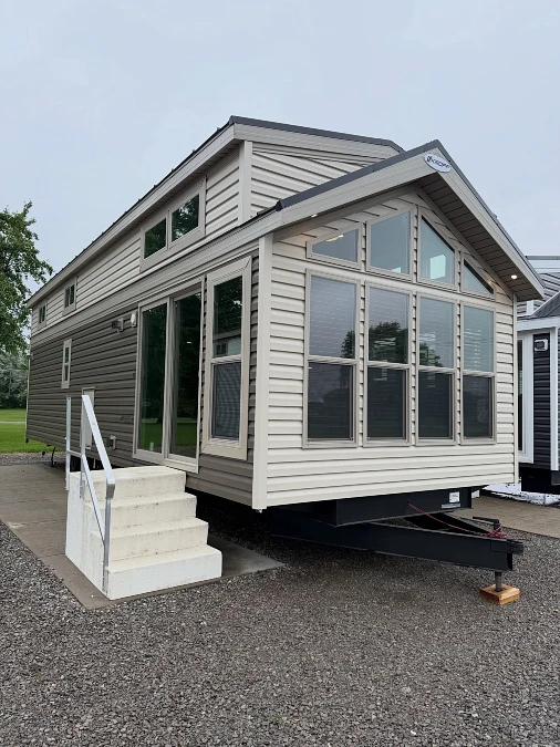 Taupe Mobile Home with a Window Wall