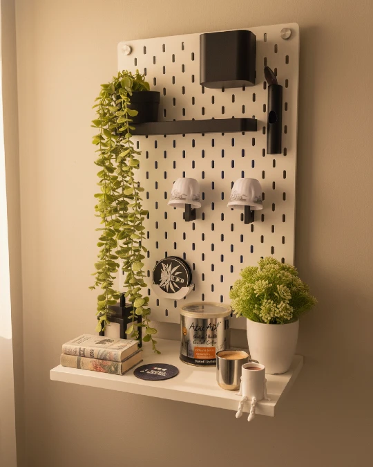 Modern Pegboard Coffee Bar Station
