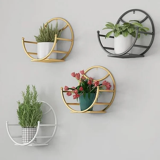 Geometric Metal Wall Planter Display