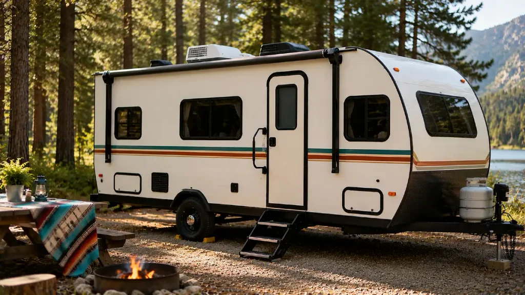 Thin Retro Stripes Can Make a Small Camper More Fun