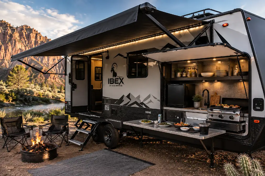 Ibex 24BHB Gives Adventure Campers an Exterior Kitchen